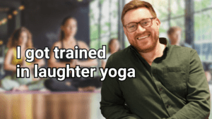 Jeff Turner smiling after completing laughter yoga instructor training, exploring how vulnerability changes perception and personal growth.